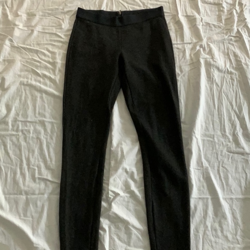 Charcoal gray elastic waist stretchy pant
